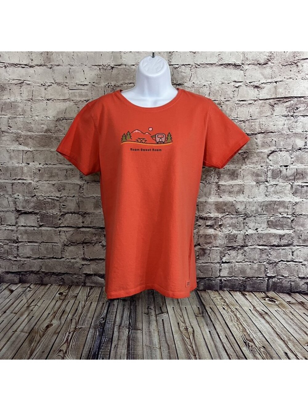 Life Is Good Orange Camper Roam Sweet Roam Short Sleeve Tee